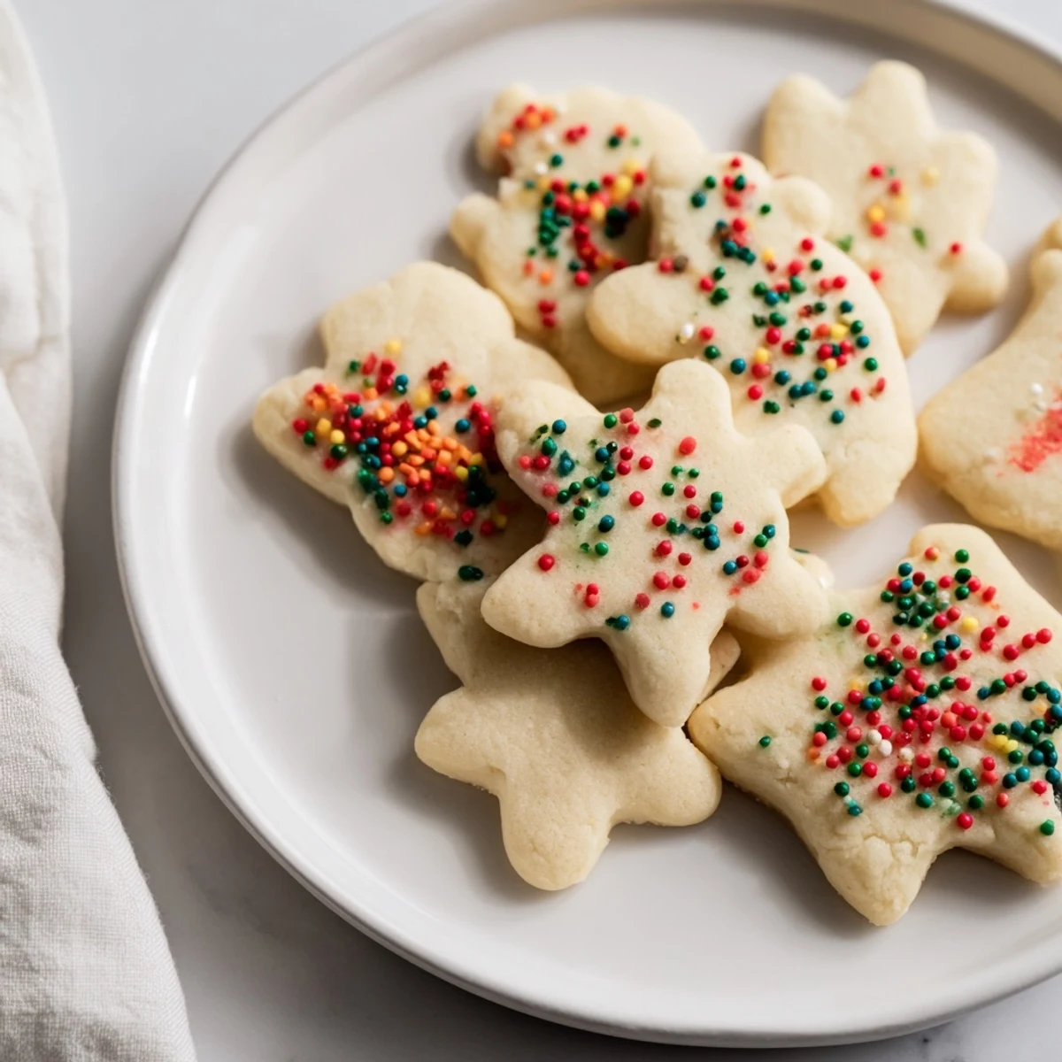 Golden sugar cookies, freshly baked and ready for colorful frosting and sprinkles.