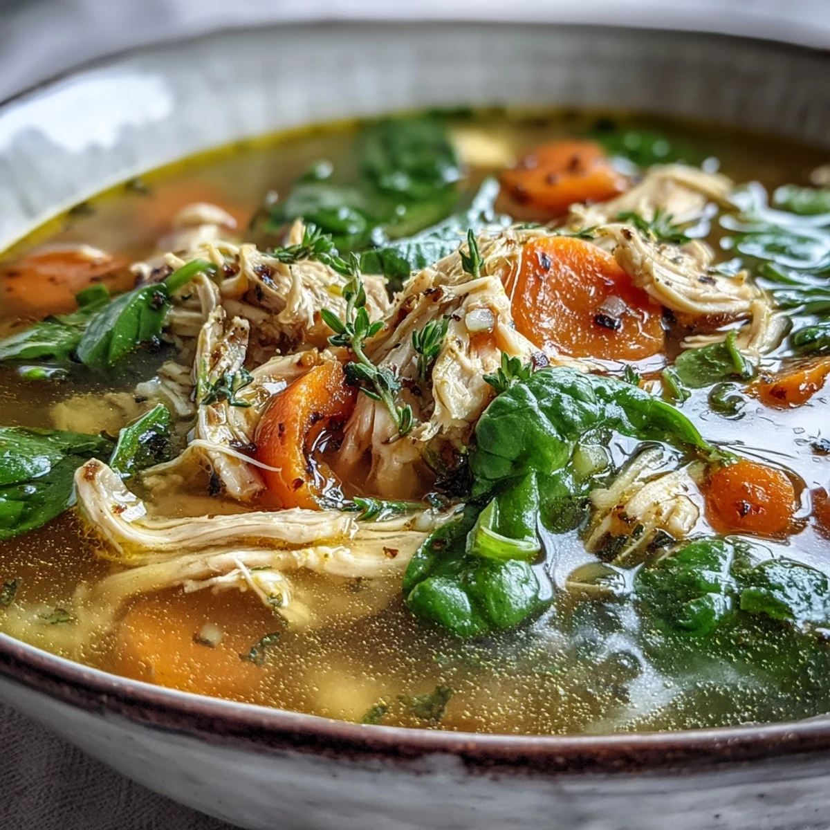 Steaming bowls of Anti-Inflammatory Turmeric Chicken Soup garnished with fresh cilantro.