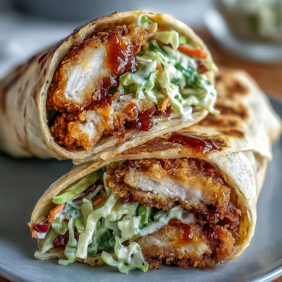 Crispy KFC Turkey Snack Wraps filled with vibrant red and green cabbage slaw, served on a wooden cutting board.