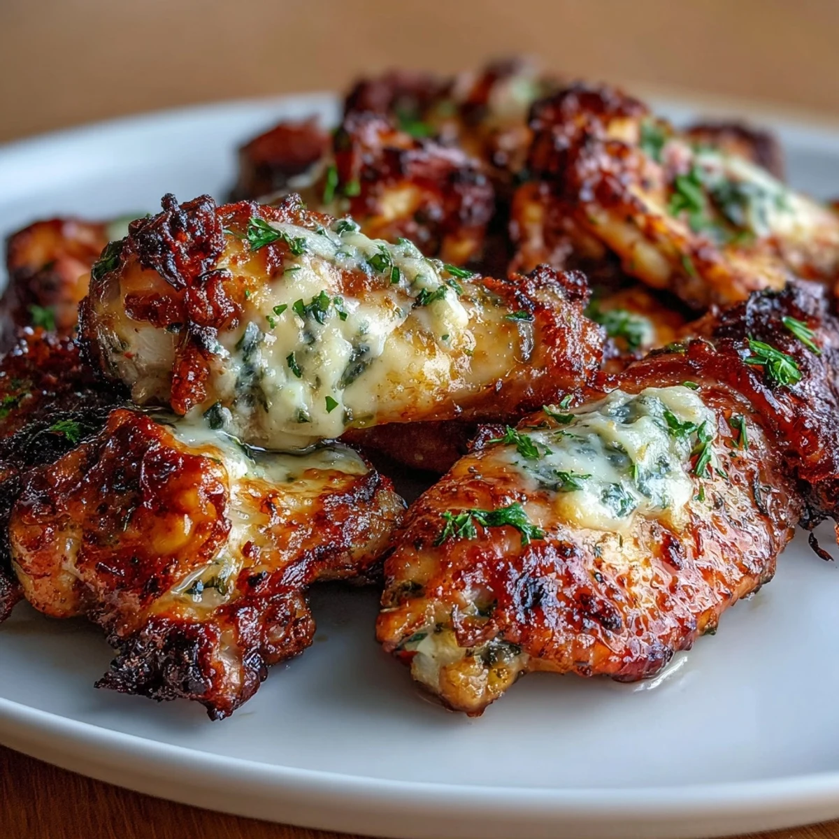 Flavorful chicken wings tossed in rich garlic parmesan butter, roasted until perfectly crisp, and paired with crunchy celery and tangy ranch dip.  