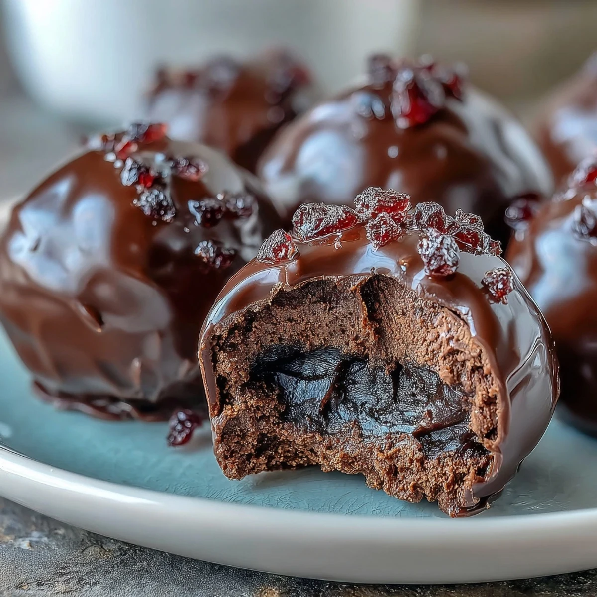 Rich dark chocolate truffles with a vibrant candied orange filling, beautifully crafted for an elegant homemade Valentine's surprise.