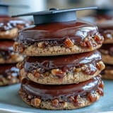 Festive graduation cap cookies decorated with smooth black royal icing and yellow candy tassels, perfect for celebrating academic achievements.