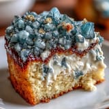 Teal Gold Geode Cake Slice