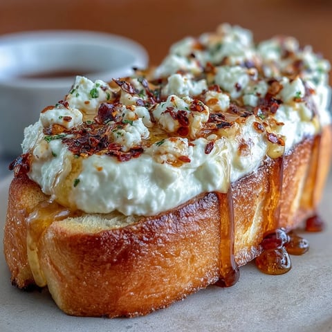 Crispy crostini topped with smooth whipped feta, drizzled with hot honey and a sprinkle of crushed red pepper for a sweet-spicy bite.
