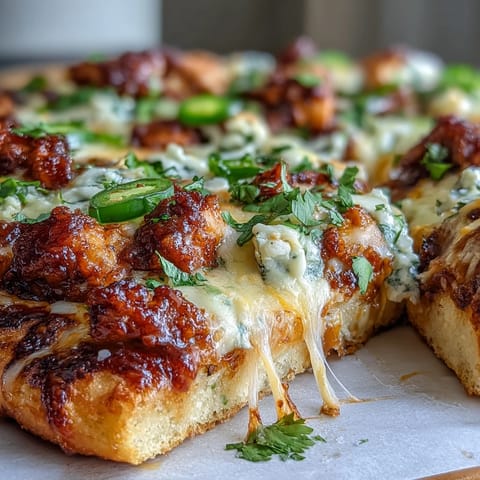 Garlic Naan Chicken Enchilada Pizzas bake with bubbly cheddar and spicy jalapeños on a baking sheet. 
