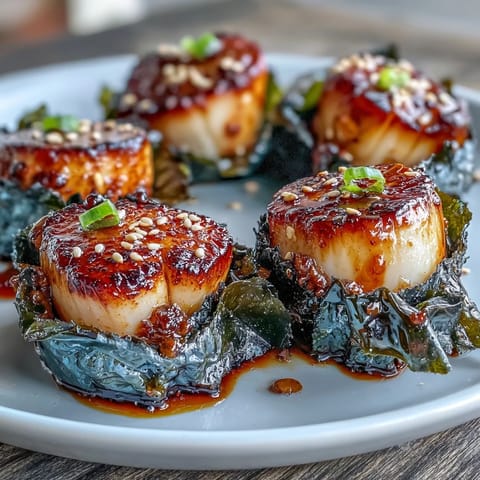 Seaweed Wrapped Scallops Ponzu