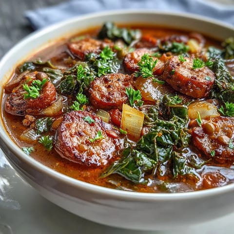 Spicy Sausage Lentil Kale