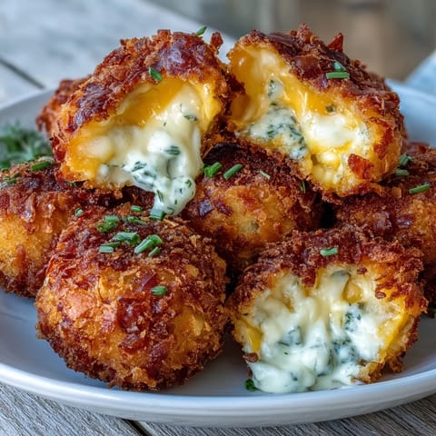 Crispy funeral potatoes croquettes air-fried to golden perfection, filled with cheesy mashed potatoes and green onions.  