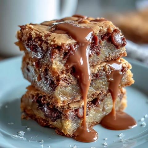 Easter blondies recipe featuring golden brown bars packed with Cadbury Mini Eggs and finished with a glossy white chocolate drizzle.