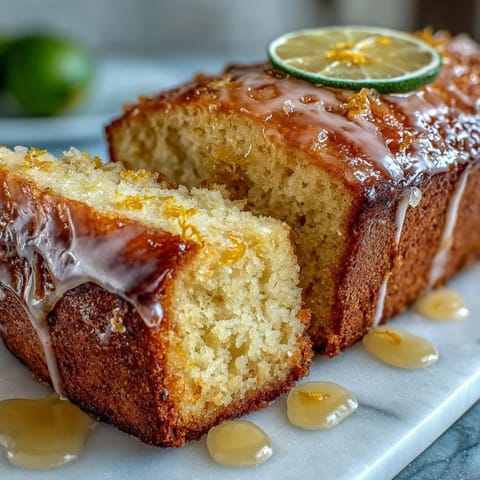 Slices of moist Lemon Drizzle Loaf Cake drizzled with sweet lemon syrup, ideal for afternoon tea.