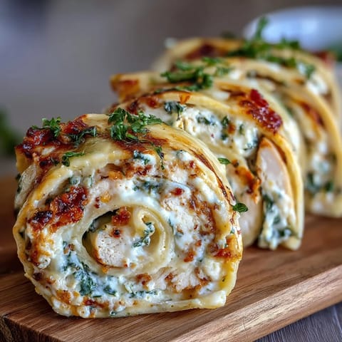 Fresh turkey, cheese, and spinach tortilla pinwheels, rolled tightly and sliced for easy party appetizers.  