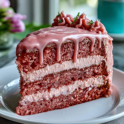 Blush pink Bridal Shower Rosé Velvet Cake with elegant gold drip glistening.