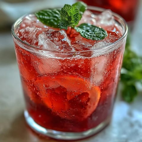 Vibrant, natural pink lemonade with beet juice glistens with lemon slices.