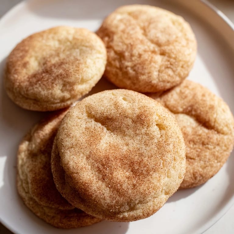 A pile of soft, cinnamon-sugar coated Snickerdoodles, the perfect American dessert to share.