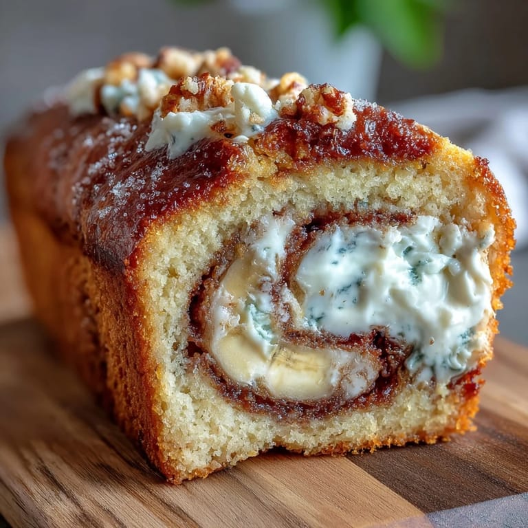 Golden loaf topped with cinnamon sugar, cut to expose the rich Cream Cheese Cinnamon Swirl Protein Loaf center.