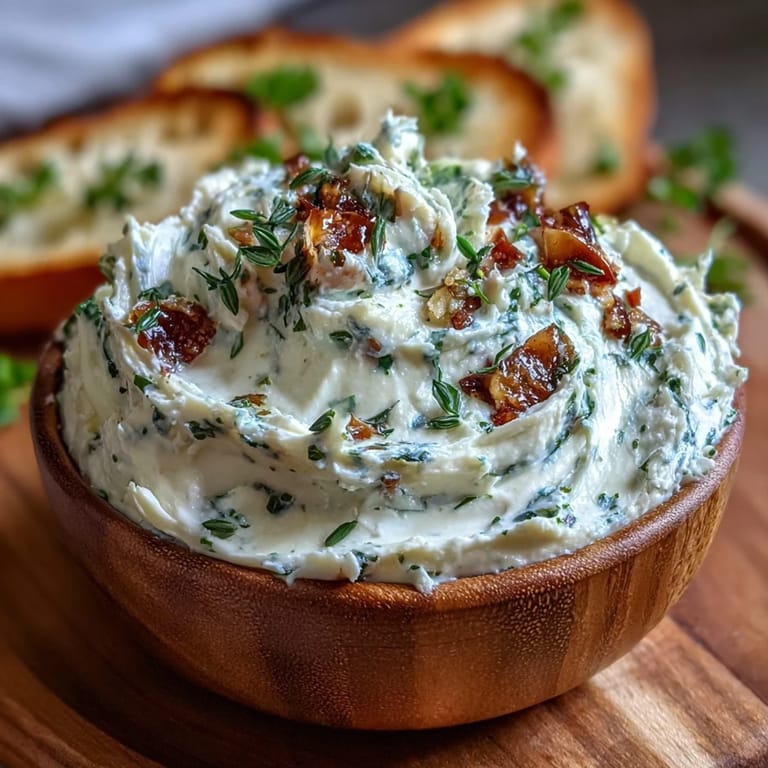 Whipped butter infused with roasted garlic and basil, served with warm baguette slices.
