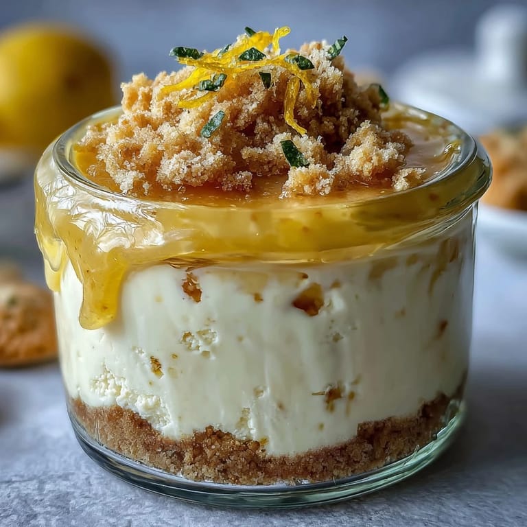 No-bake Limoncello cheesecake jars with smooth mascarpone filling, zesty lemon notes, and a crunchy graham cracker crust.