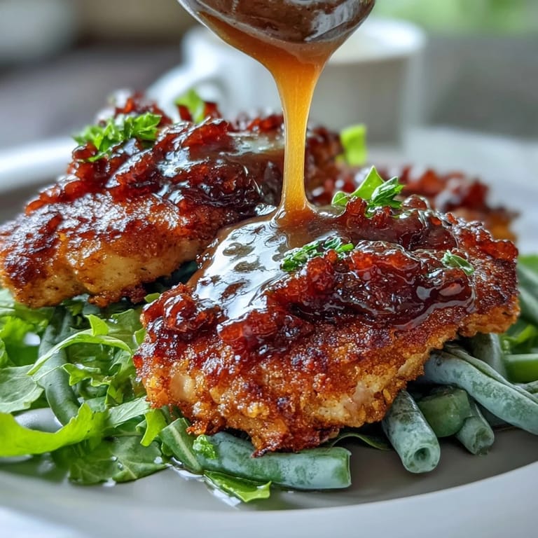 Golden seared chicken glazed in honey mustard sauce, served with tender-crisp green beans for a bright and satisfying springtime meal.