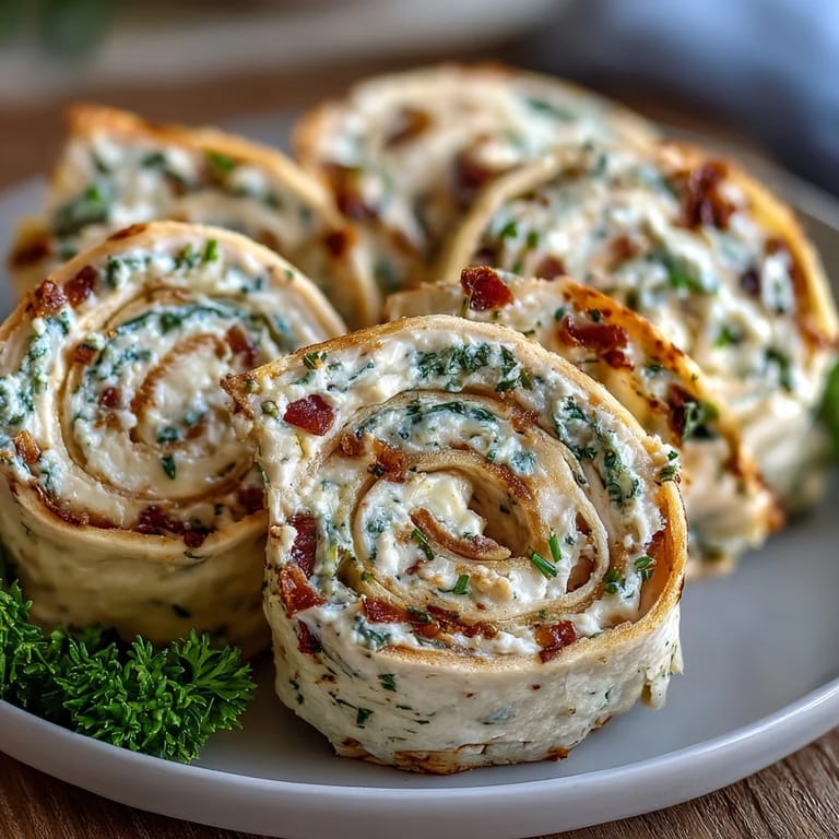 Creamy cheese spread and tender turkey fill these colorful spinach tortilla pinwheels, perfect for lunchboxes or snacks.  
